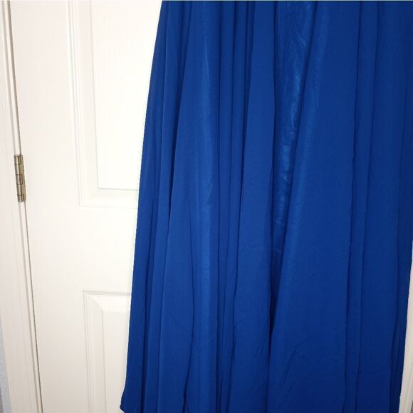 May Qeen Couture 12 NavyBlue Maxi Lined Embroidery Top Strapless Women's Dress. - Picture 4 of 12